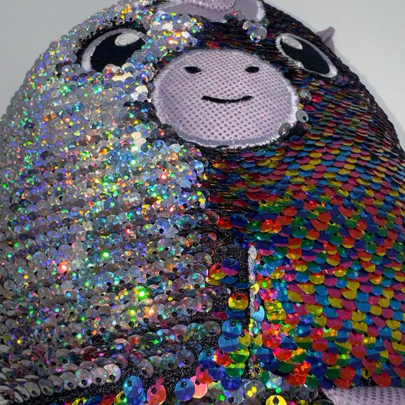 Shimmeez Rainbow Sequin Unicorn Plush - Picture 3 of 5